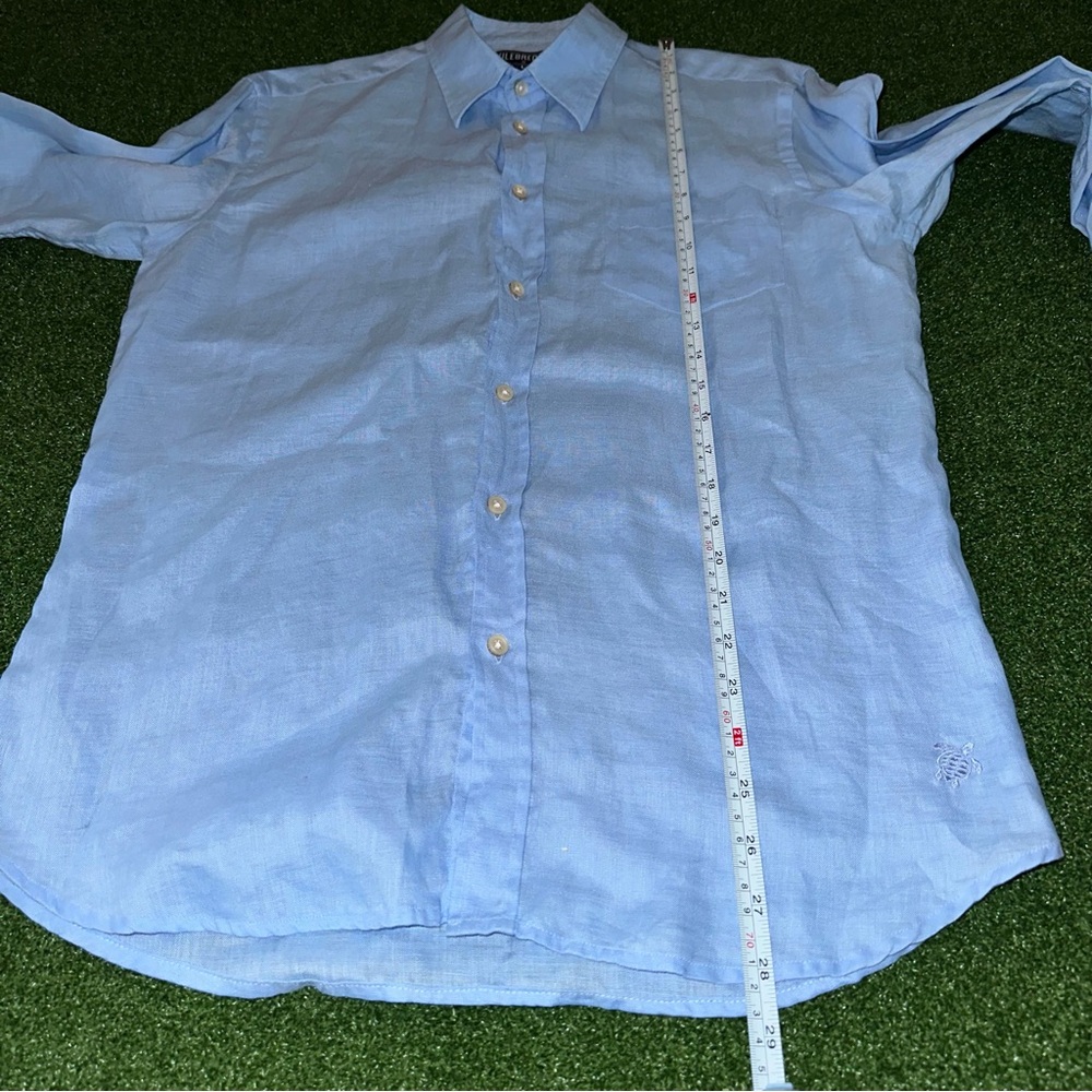 VILEBREQUIN Linen Long Sleeve Shirt In Blue Men’s Large - Picture 7 of 7